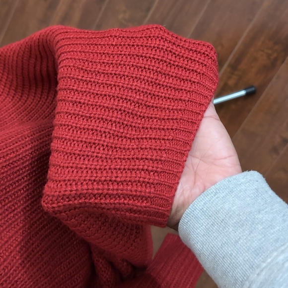 Joe Fresh| NWT Red Long Sleeve Mock Neck Midi Knit Sweater Dress - Picture 5 of 13